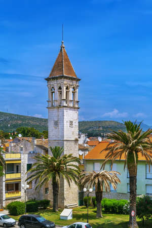 Bell tower of St. Michael Monastery Church, Trogir, Croatiaの写真素材