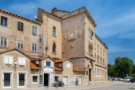 Courthouse Palace on the waterfront in Trogir , Croatiaのeditorial素材