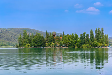 Visovac Island in Krka national park, Croatiaの写真素材