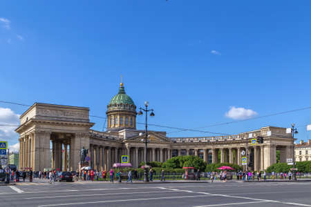 Kazan Cathedral is a cathedral of the Russian Orthodox Church on the Nevsky Prospekt in Saint Petersburg, Russiaの写真素材