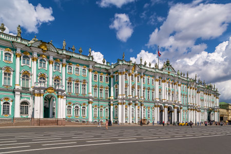 Winter Palace was the official residence of the Russian Emperors from 1732 to 1917, Saint Petersburg, Russiaのeditorial素材