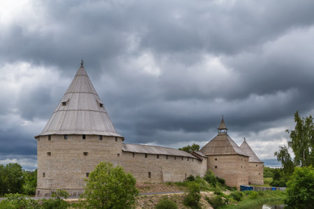 Staraya Ladoga fortress was built in the 12th century, Russia.のeditorial素材