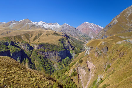 Mountain landscape near Gudauri, Georgiaの写真素材