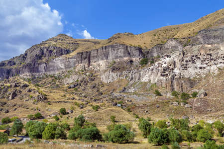 Vardzia is a cave monastery site in southern Georgia, excavated from the slopes of the Erusheti Mountain on the left bank of the Kura Riverの写真素材