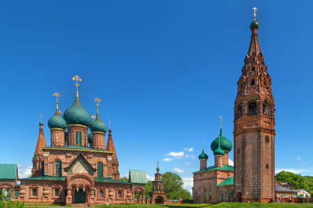 View of Temple ensemble in Korovniki, Yaroslavl, Russiaの写真素材
