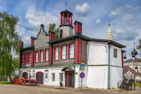Former fire station in the village of Vyatskoe, Russiaのeditorial素材