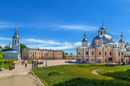 Kremlin square with Resurrection Cathedral in Vologda, Russiaの写真素材