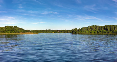 landscape with Lake Seliger, Russiaの写真素材