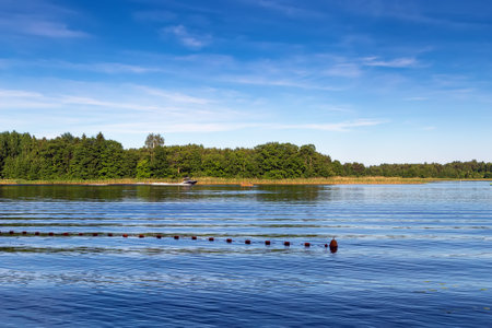 landscape with Lake Seliger, Russiaの写真素材