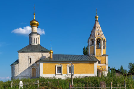 Church of the Nativity of the Blessed Virgin in Gorodnya, tver region Russiaの写真素材