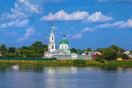St. Catherine Monastery on the banks of the Volga River in Tver, Russiaの写真素材