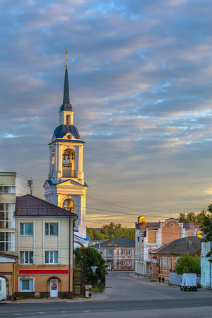 Street in Kineshma city center, Russiaの写真素材