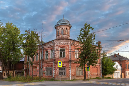 Street in Kineshma city center, Russiaの写真素材