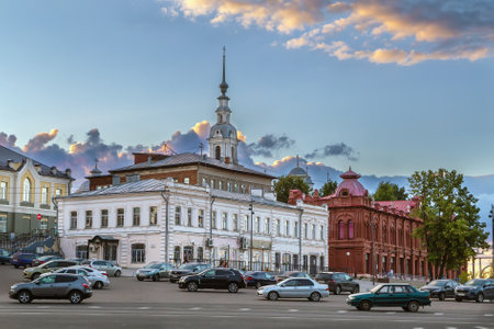 Main square in Kineshma, Russiaの写真素材