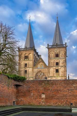 Xanten Cathedral is a Roman Catholic church located in historic town Xanten, Germanyの写真素材