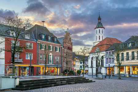 Market Square with hiatorical houses in Xanten city, Germanyの写真素材