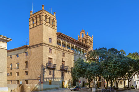 Square in Huesca city center, Aragon, Spainの写真素材