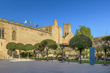 Santa Maria la Real is a Gothic style, Roman Catholic church, located in Olite city center, Spain.の写真素材