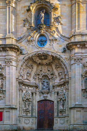 Basilica of Saint Mary of Coro is a baroque Roman Catholic parish church in San Sebastian, Basque Country, Spain. portalの写真素材