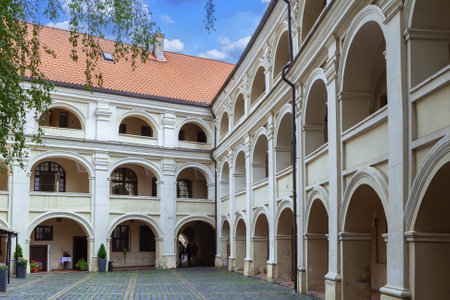 Alumnatas is one of the most beautiful courtyards in the ensemble of Vilnius University, Lithuaniaの写真素材