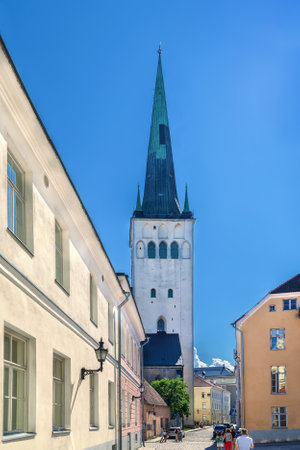 St. Olaf Church or St. Olav Church in Tallinn, Estoniaの写真素材