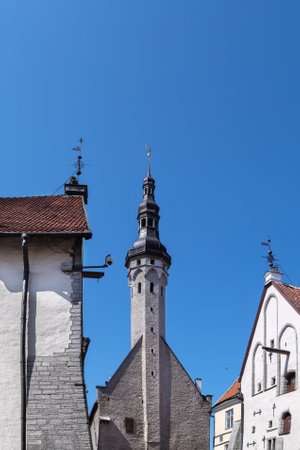 Tallinn Town Hall in the Tallinn Old Town, Estonia.の写真素材