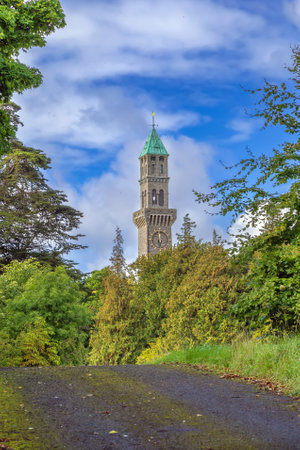 Farmleigh Clock Tower in park in Dublin, Irelandの写真素材