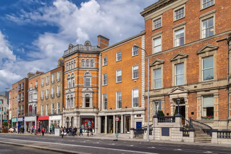 Street in Dublin city centre, Irelandの写真素材