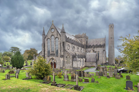 St Canice's Cathedral is a cathedral of the Church of Ireland in Kilkenny city, Ireland.の写真素材