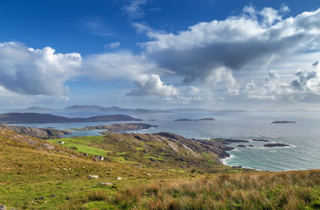 Landscape with ocean shore from Ring of Kerry, Irelandの写真素材