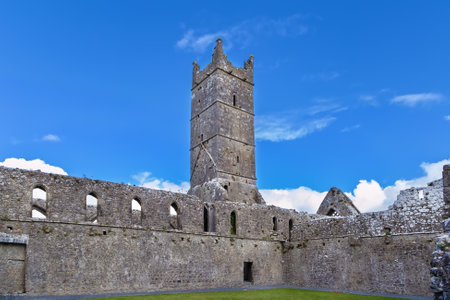 Claregalway Friary is a medieval Franciscan abbey located in the town of Claregalway, County Galway, Ireland.の写真素材