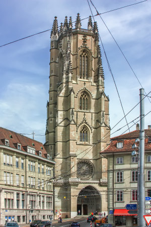 Cathedral of St. Nicholas in Fribourg, Switzerlandの写真素材