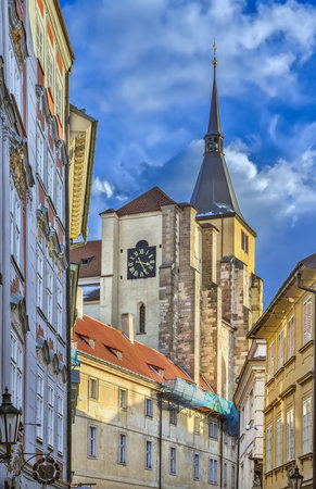 St. Giles Church in Prague old town, Czech Republicの写真素材