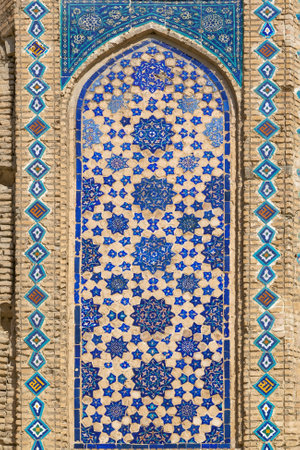 Ð¡eramic Tiles in Bibi-Khanym Mosque, Samarkand, Uzbekistanの写真素材