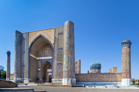 View of Bibi-Khanym Mosque, Samarkand. Uzbekistanの写真素材