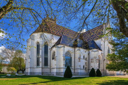 Church of the Royal Monastery of Brou in Bourg-en-Bresse, Franceの写真素材