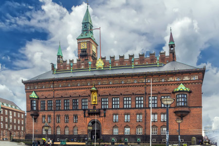Copenhagen City Hall is located on The City Hall Square in central Copenhagen, Denmark