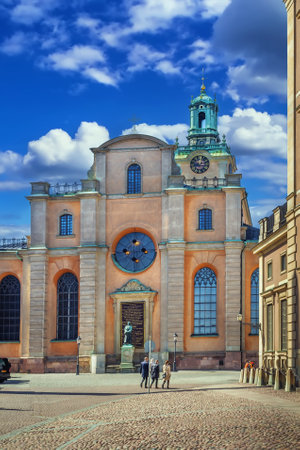 Church of St. Nicholas is the oldest church in Gamla Stan, the old town in central Stockholm, Swedenの写真素材