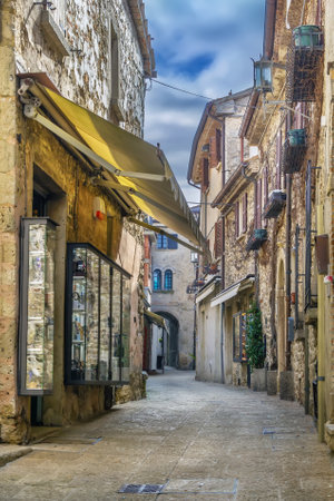 Street in San Marina city historical centerの写真素材