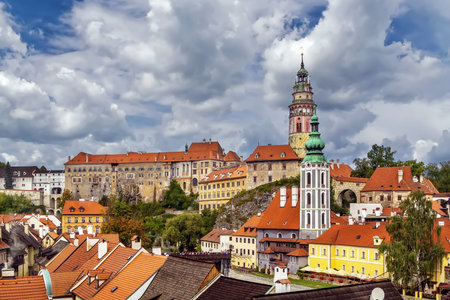 View of Cesky Krumlov with castle, Czech republic