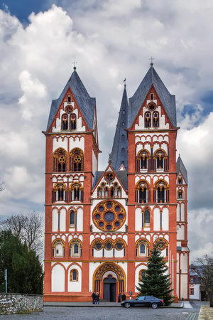 Catholic Cathedral of Limburg, Germany is one of the most perfect buildings of the late Romanesque styleの写真素材