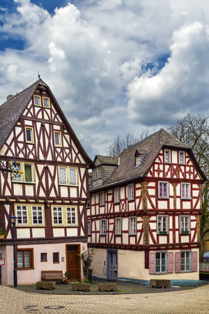 Street with half-timbered houses in Limburg old town, Germany