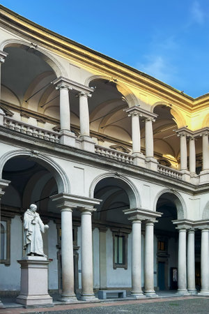 Courtyard of Palazzo Brera, Milan, Italy