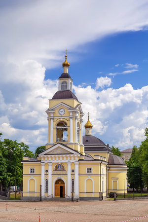 Transfiguration Cathedral is an Orthodox church on Cathedral Square in Vyborg, Russiaの写真素材