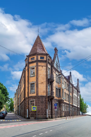 Street in Vyborg city center, Russiaの写真素材