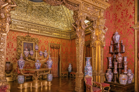 Interior of Royal Palace of Turin, Italy. Chinese roomの写真素材