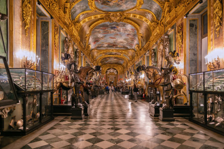 Interior of Royal Palace of Turin, Italy. Royal Palace Armoryの写真素材