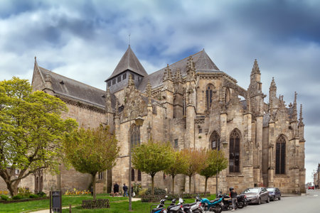 St. Malo church is one of the finest examples of ecclesiastical architecture in the town of Dinan in Brittany, Franceの写真素材