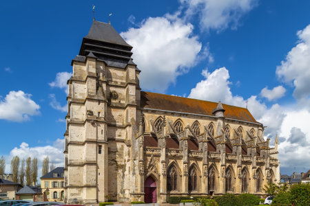 Saint Michael Church in Pont-l'Eveque, Calvados department, Franceの写真素材