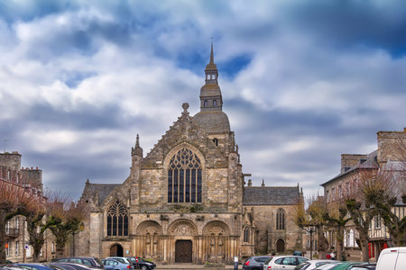 St. Sauveur Basilica in Dinan city center, Franceの写真素材